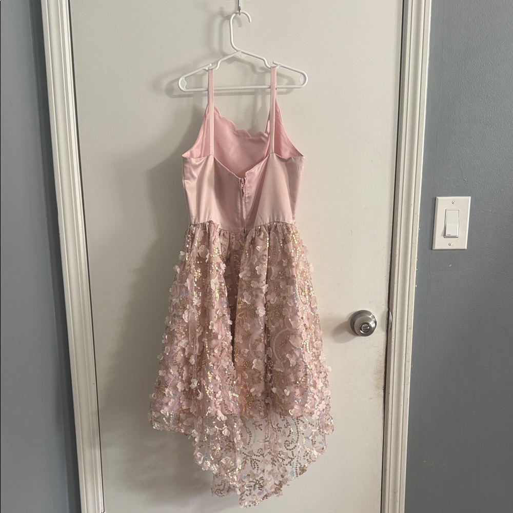 Rare Editions Pink Sequin Floral Dress - Picture 4 of 4